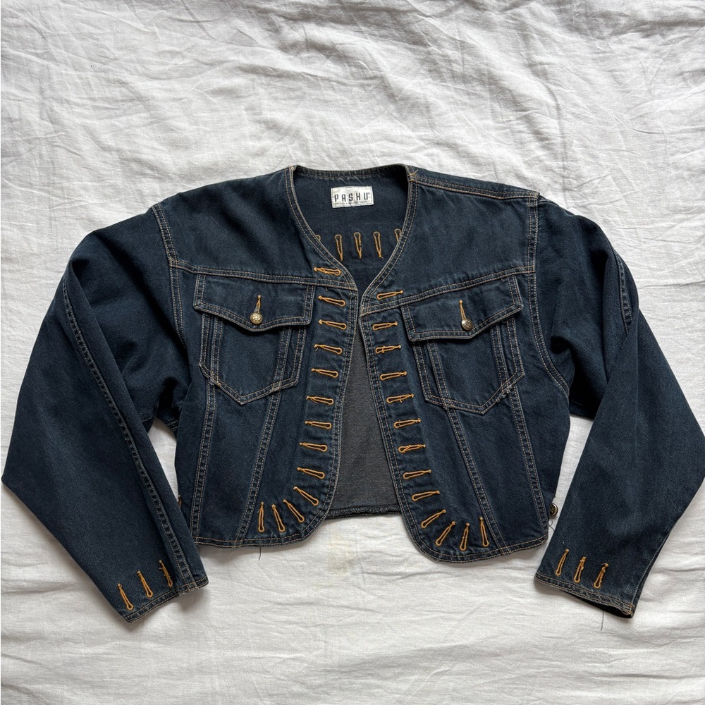 Vintage 80s Pashu Denim Jacket - military/western
